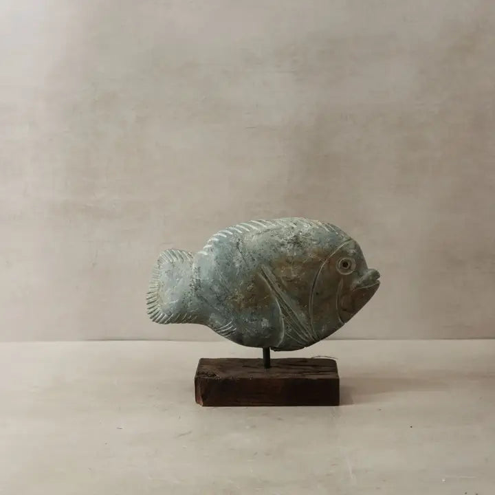 Stone Fish Sculpture - 27cm