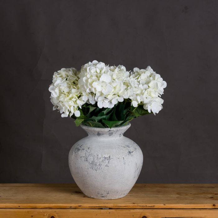 Darcy Antique White Stone Vase - 30cm