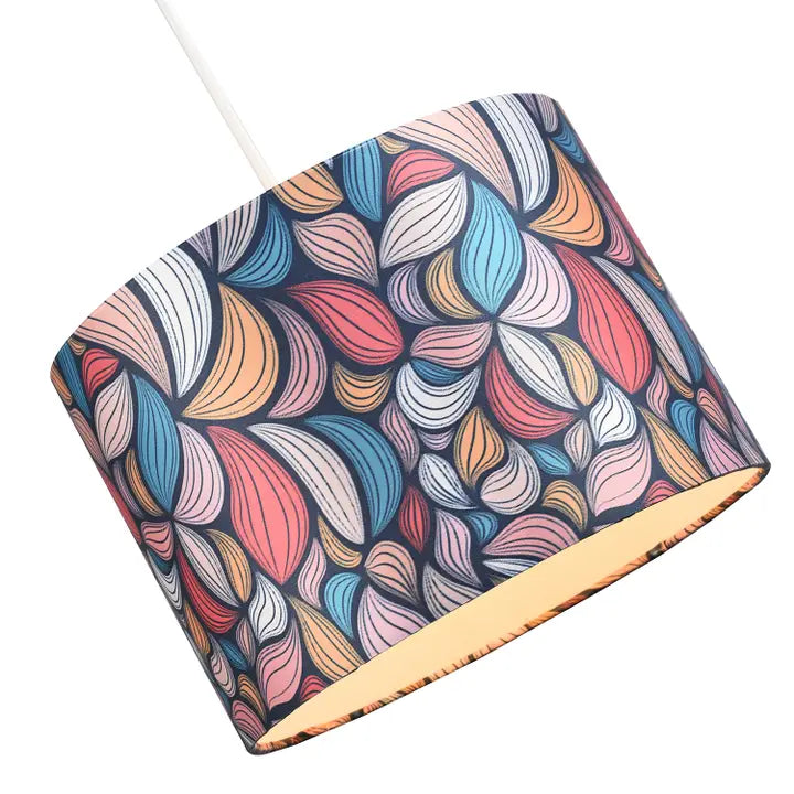 Multi Colour Kaleidoscope Leaf Themed Lamp Shade with Inner - 10"