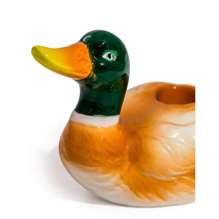 Mallard Duck Ceramic Candle Holder