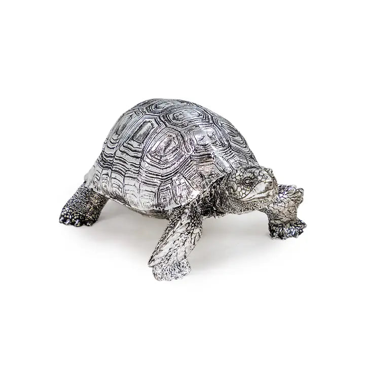 Small Silver Tortoise Ornament - 19cm