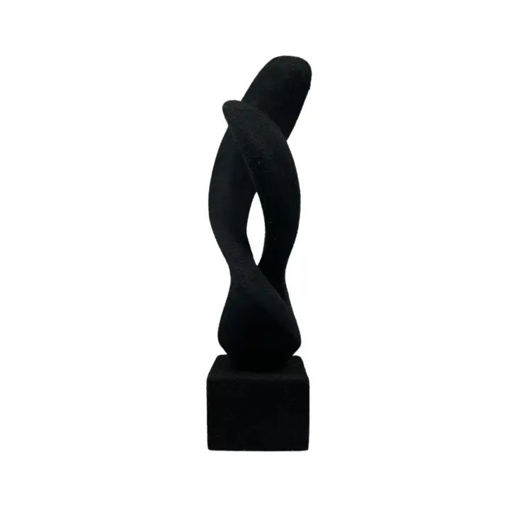 Black Infinity Twist Sculpture - Contemporary Abstract Art - 45cm