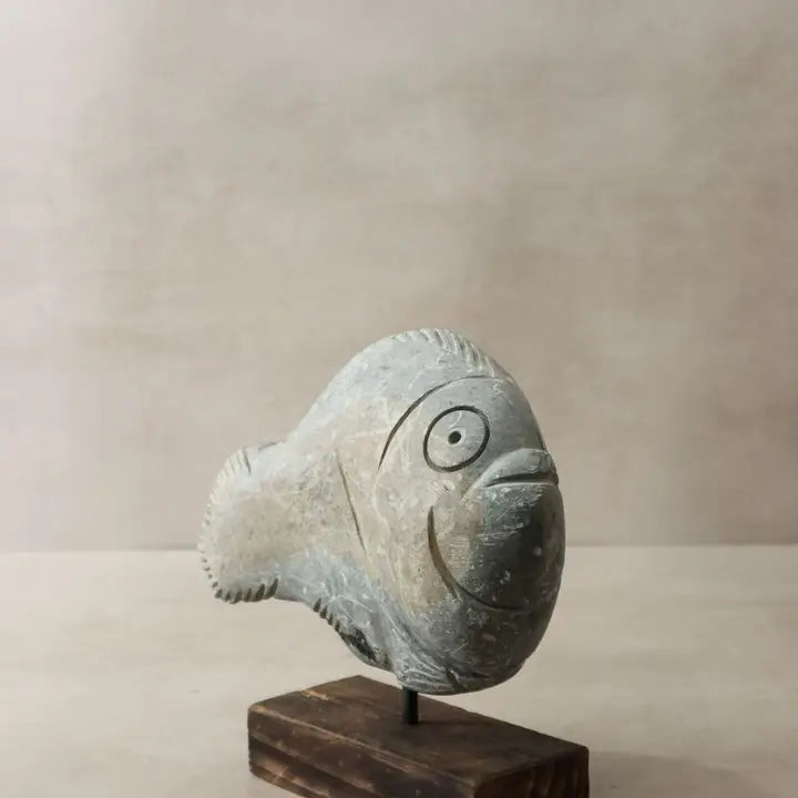 Stone Fish Sculpture - 26cm