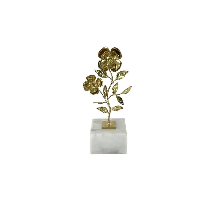 Bright Gold Flower Sculpture - 27.9cm