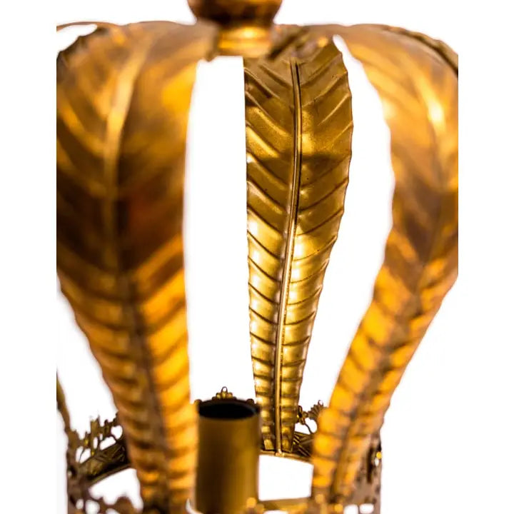 Gold Metal Crown Floor Lamp - 109cm