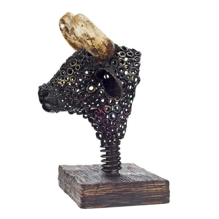 Urban Steel Bulls Head - Stand - 35cm