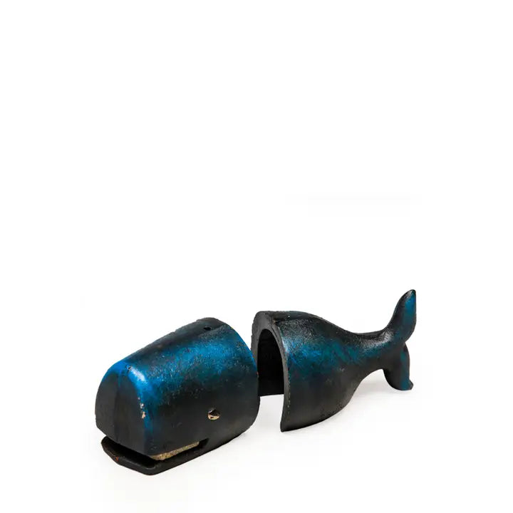 Cast Iron Antiqued Whale Bookends - 12cm