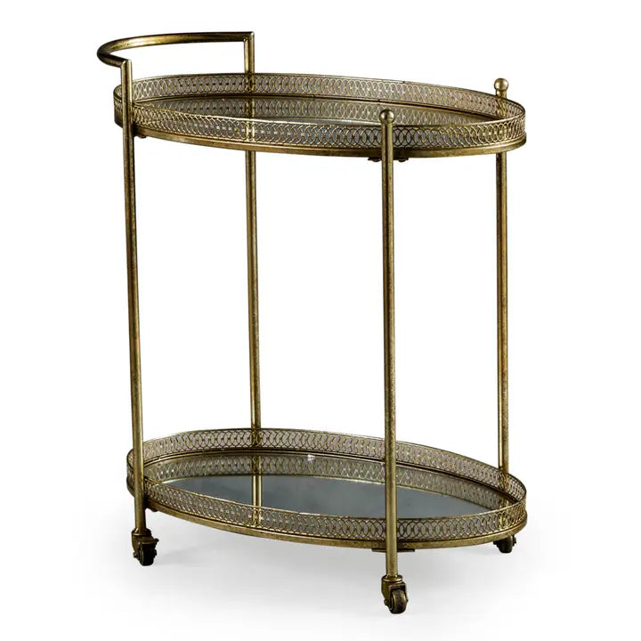 Antique Gold Metal Trolley - 87cm