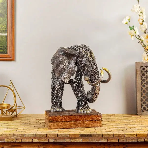 Urban Steel Half Elephant - 36cm