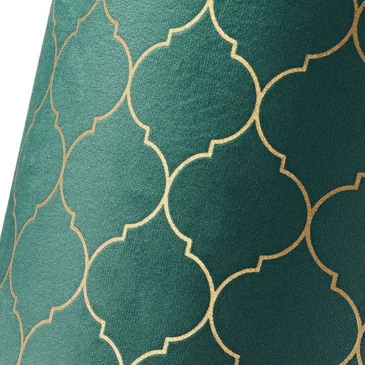 Soft Velvet Lamp Shade with Geometric Foil Decoration - 10"