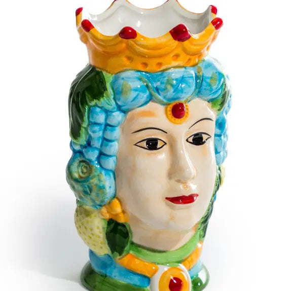 Sicilian Queen Moor Head Ceramic Storage Pot - 18cm