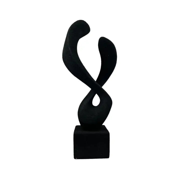Black Infinity Twist Sculpture - Contemporary Abstract Art - 45cm