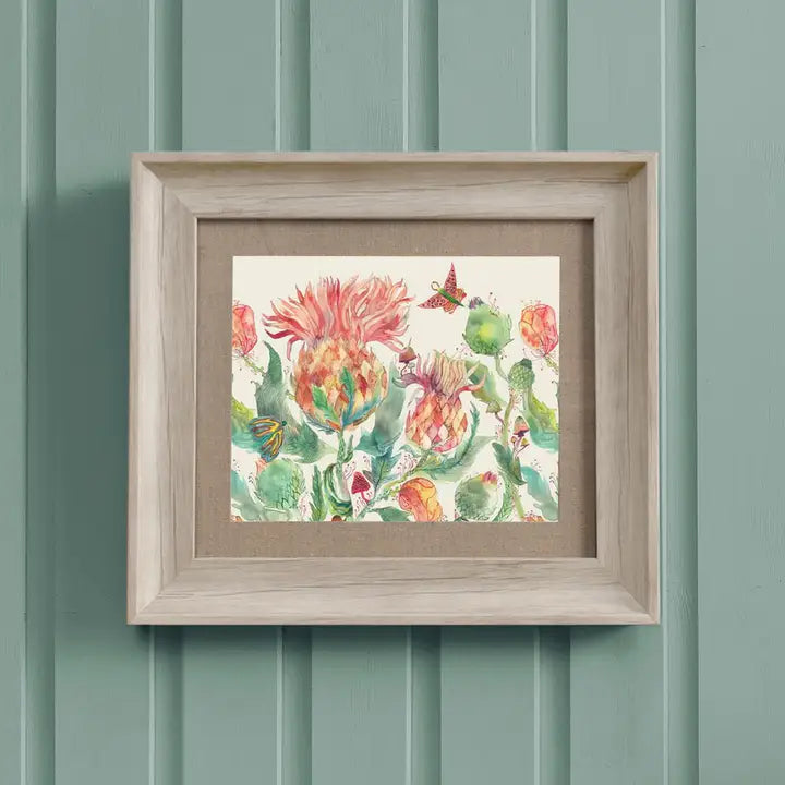 Enchanting Thistle Framed Print Marigold - 33.6x38.6cm