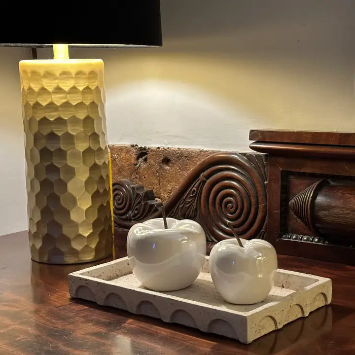 Pair of Porcelain Apples - 14cm & 11cm