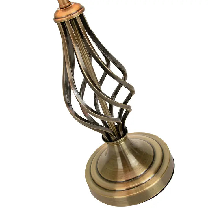 Table Lamp with Barley Twist Base and Linen Shade - 52cm - Brass