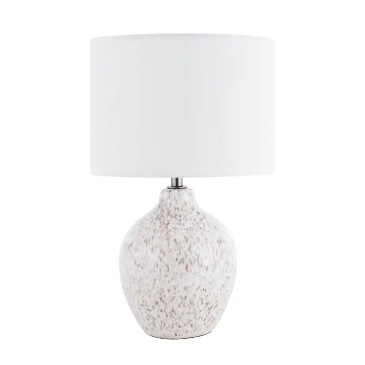 Taupe and Cream Gloss Snowflake Design Ceramic Table Lamp Base - 28cm