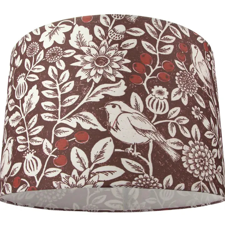 Autumnal Themed Burgundy 12" Lamp Shade with Floral
