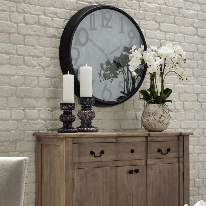 White Artificial Orchid In Stone Pot - 70cm
