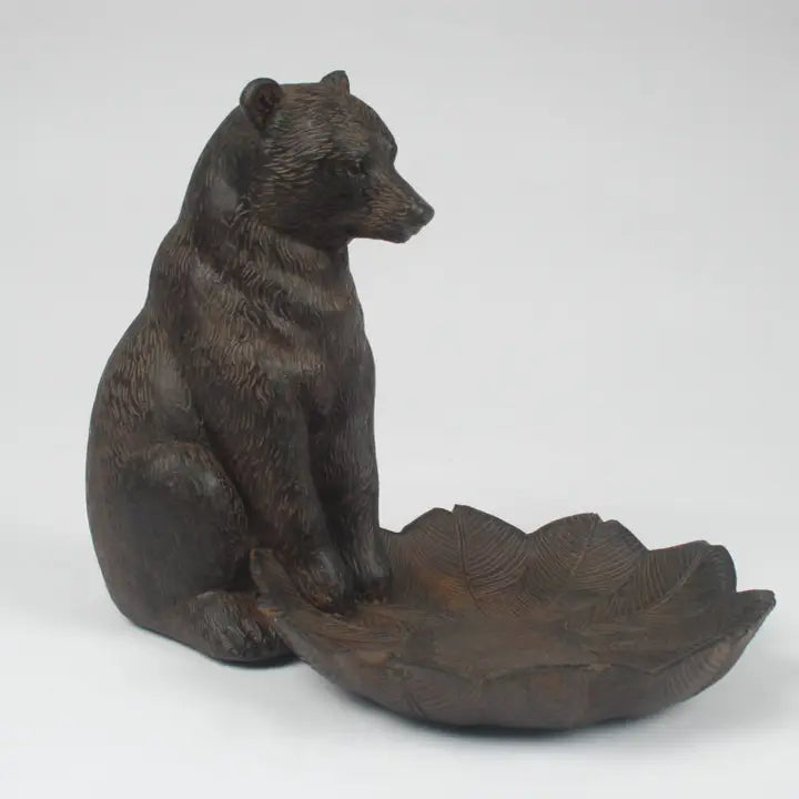 Sitting Bear with Dish - 25cm