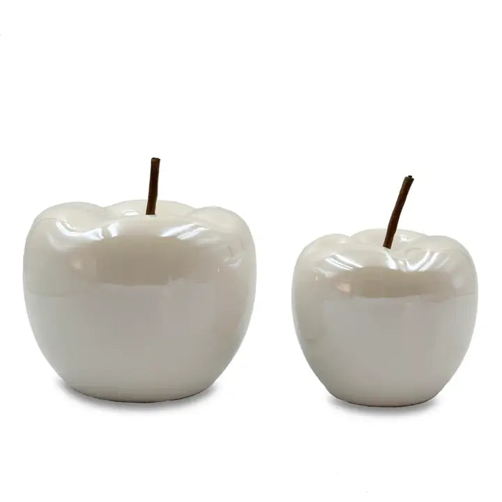 Pair of Porcelain Apples - 14cm & 11cm