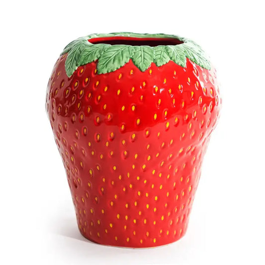Large Ceramic Strawberry Vase - 28cm