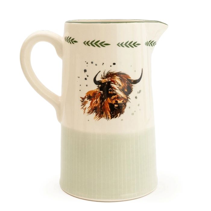 Highland Cow Vase/Jug 20.5cm