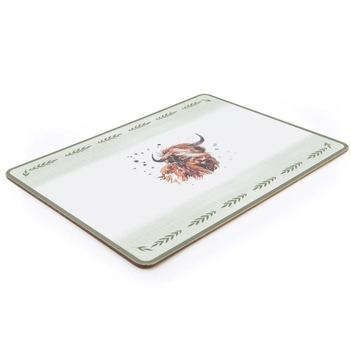 Highland Cow Cork Placemats Set of 4 29cm