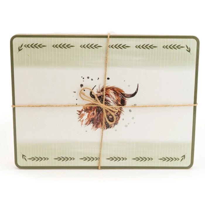 Highland Cow Cork Placemats Set of 4 29cm