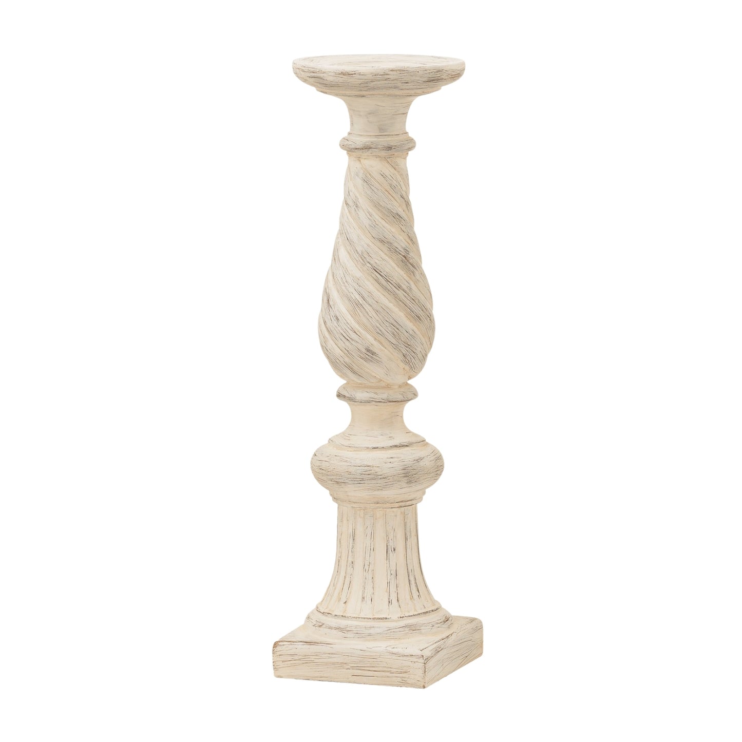 Twisted Antique Style Cream Candle Stick 40cm