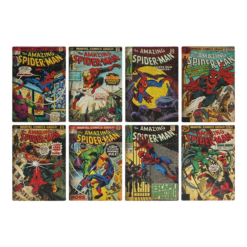 Spiderman Comic Book Coasters - Set of 8
