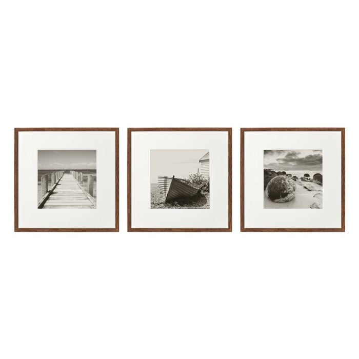 Coastal Framed Wall Art - Sepia Seascape Pictures 40cm