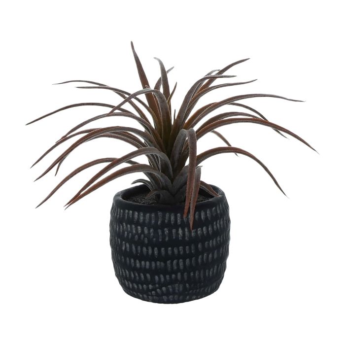 Artificial Purple Sky Plant in Cement Planter 17cm