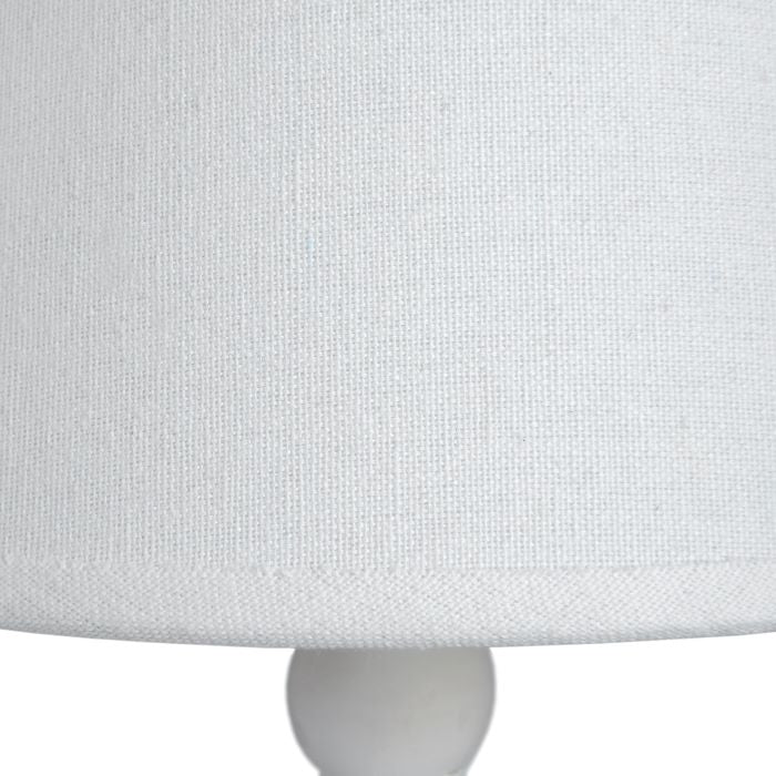 White Slim Table Lamp W/ Shade - 45cm