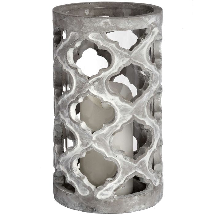 Stone Patterned Lantern/Candle Holder - 26cm