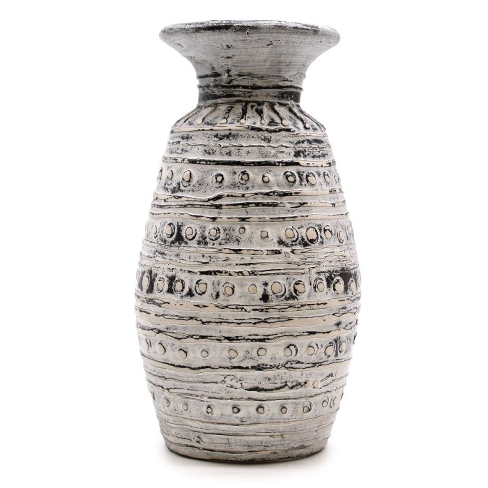 White and Black Terracotta Dots Vase 32cm
