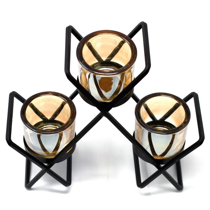 Triangle Iron Tealight Holder 22cm