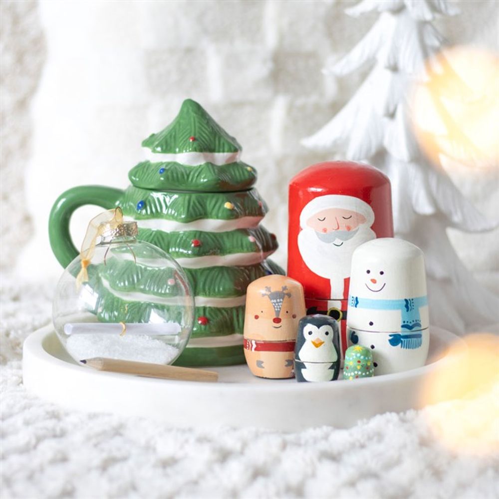 Green Christmas Tree Shaped Mug W/ Lid - 520ML