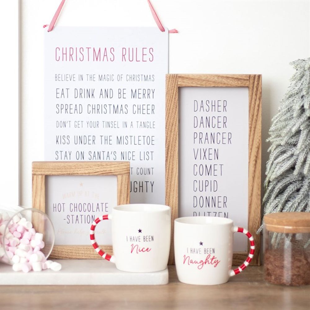 Naughty and Nice Couples Ceramic Mug Set - 340ML