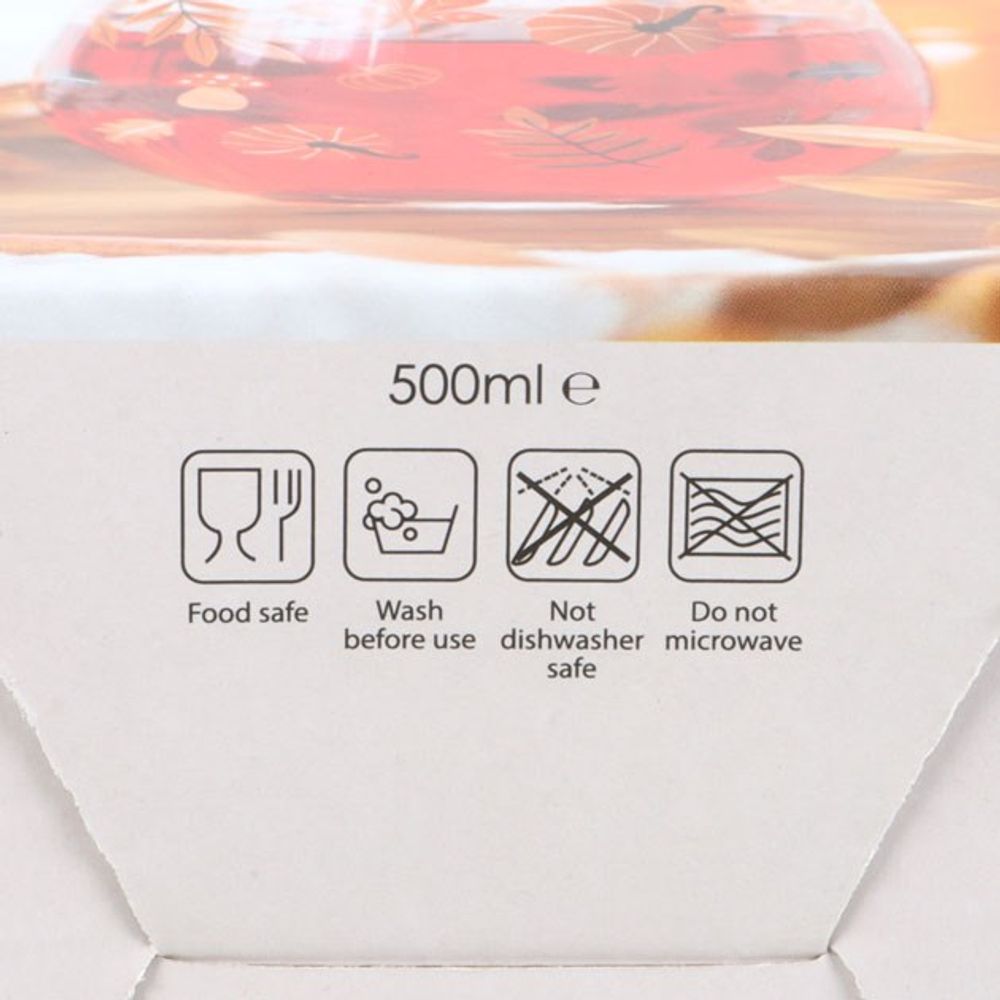 Autumn Leaves and Pumpkins Stemless Glass - 550ml