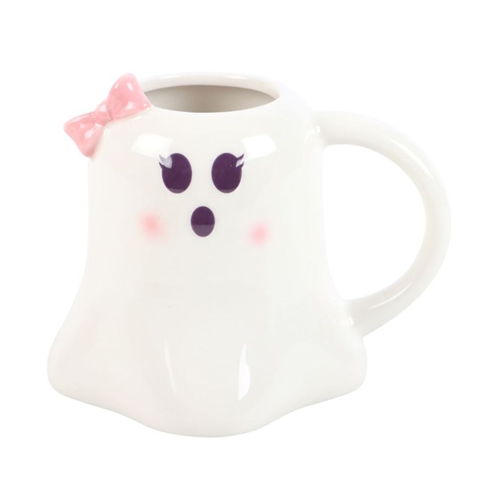 Miss Boo Ghost Shaped Mug with Bow - 440ML
