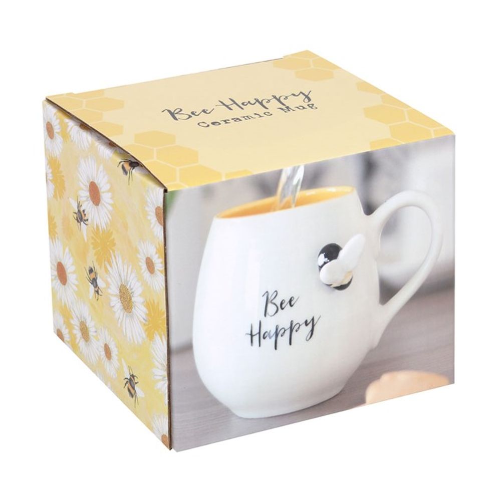 3D Bee Happy Bulbus Mug - 12cm