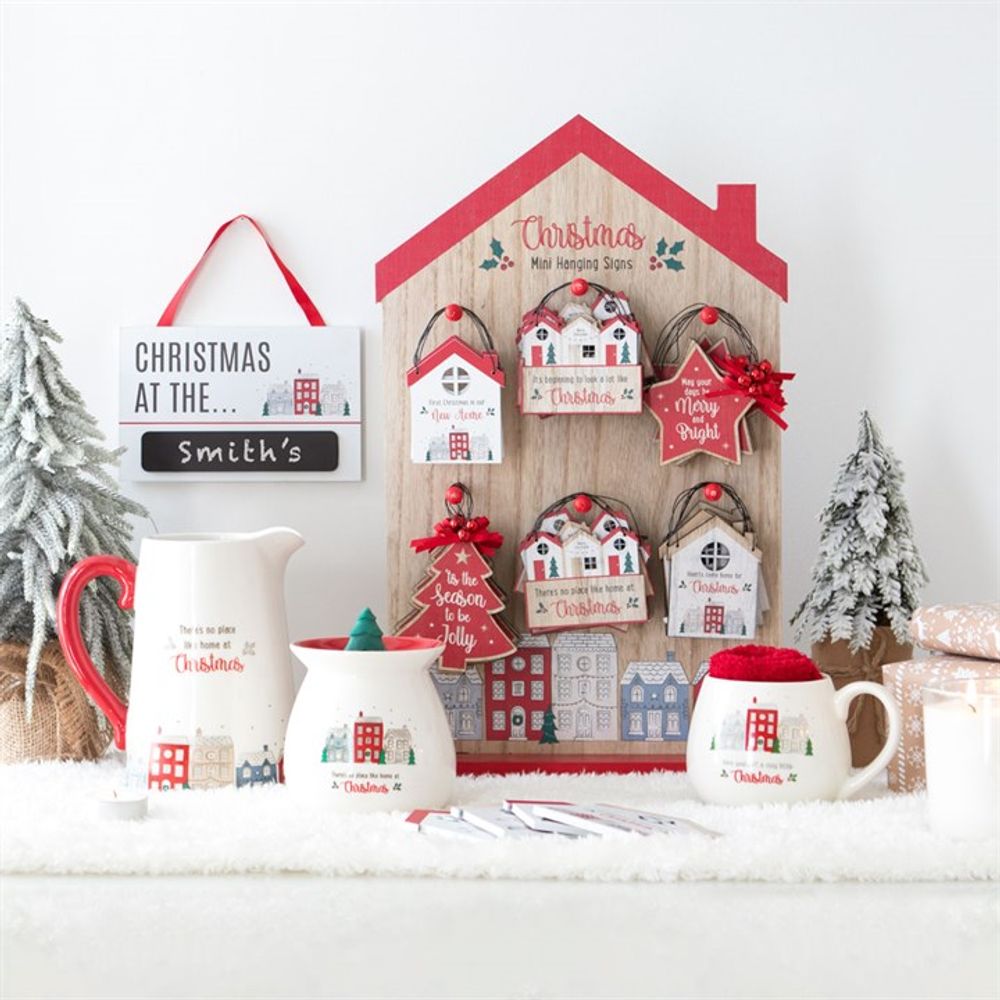 Christmas Village Ceramic Flower Jug - 17cm