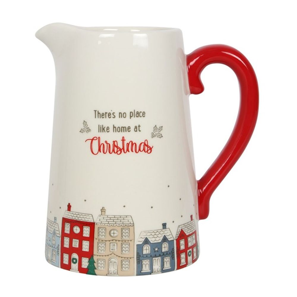 Christmas Village Ceramic Flower Jug - 17cm