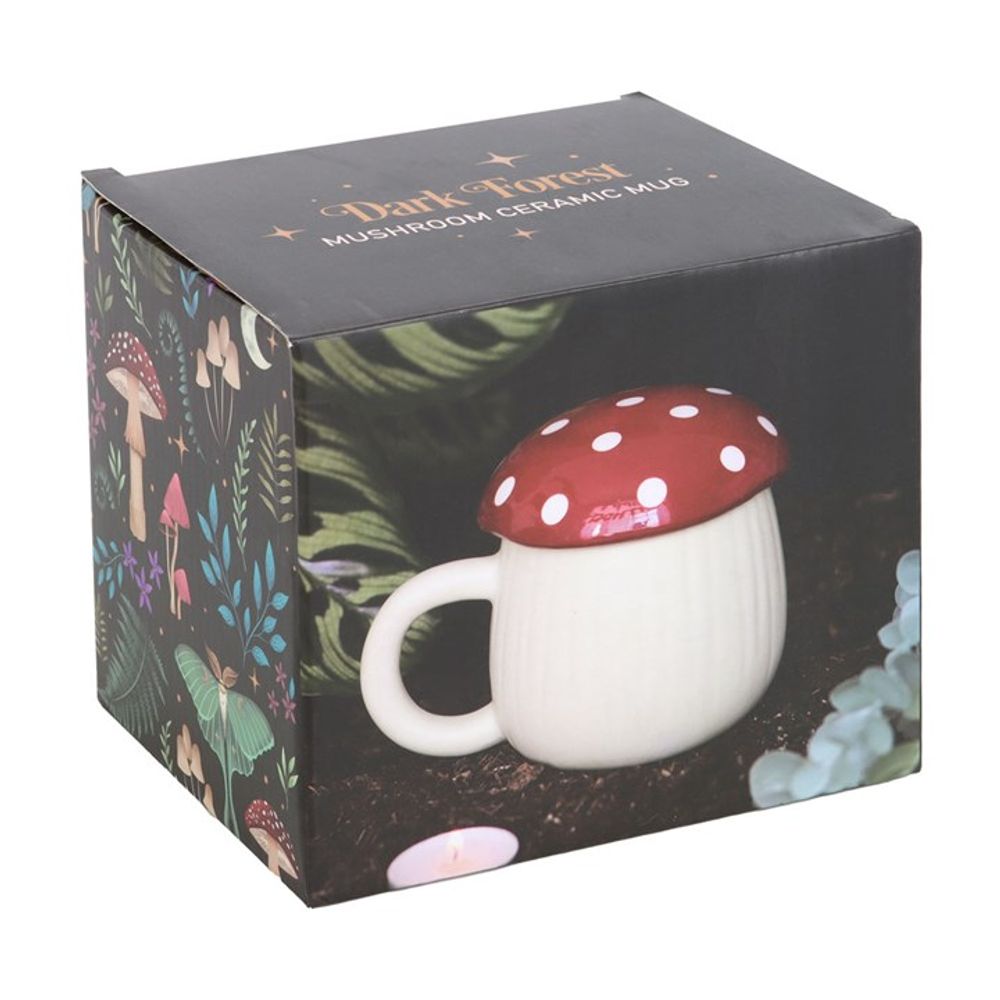 Mushroom Shaped Ceramic Mug W/ Lid - 380ML