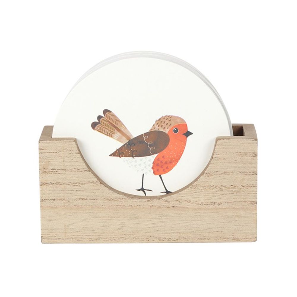 Winter Robin Coaster Set - Set Of 4