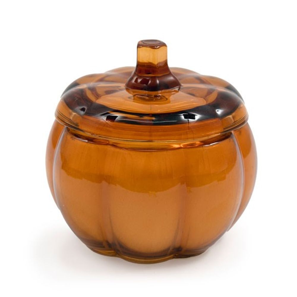 Vanilla Glass Pumpkin Candle - 12cm