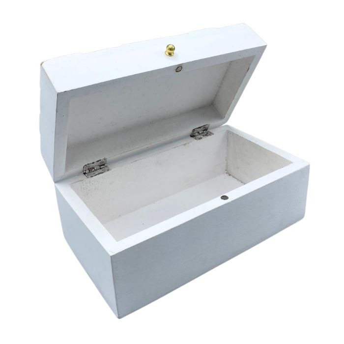 Wooden White Diamonds Multi Purpose Storage Box 22cm