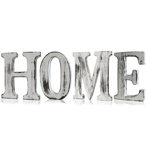 Large White Distressed HOME Letters Ornament 15cm