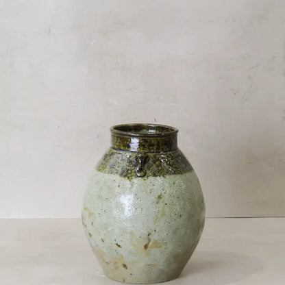 Vintage Glazed Yunnan Pot Leaf Green - 25cm