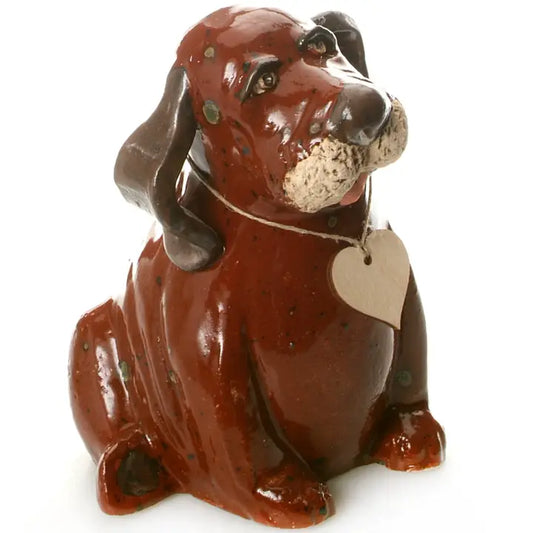 Puppy Dog Ceramic Figurine in Brown - 16cm